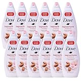 12 Stück Dove Beauty Duschgel - Creme aus Mandeln und Hibiskusblüten - 700 ml - Familienformat …