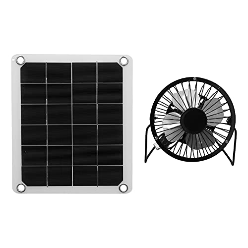 URRNDD Solarpanel-Kit, 10W Photovoltaik-Solarpanel-Ladegerät-Kit mit Lüfter Dual-USB-Buchsen