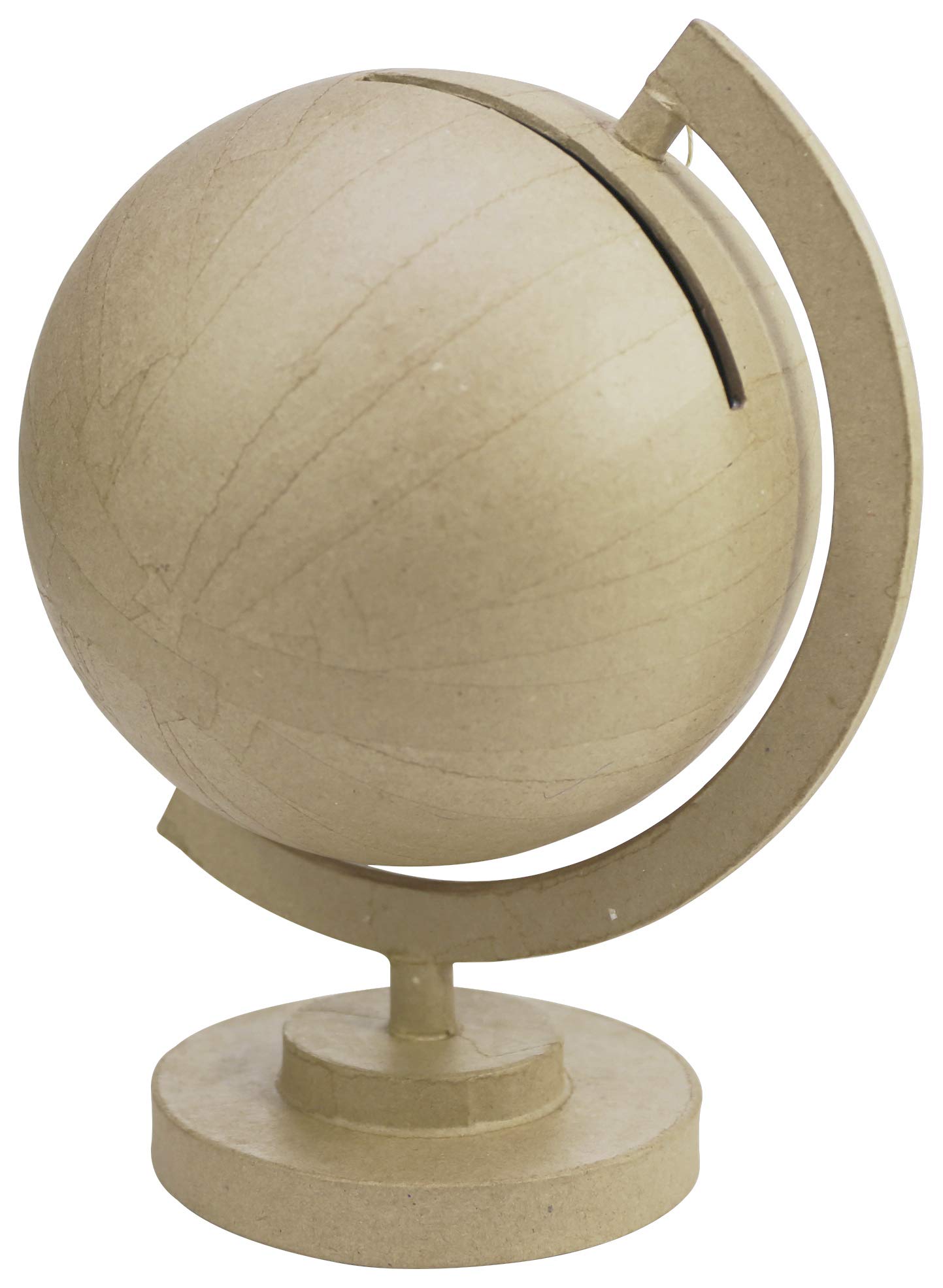Décopatch EV015C Globus (aus Pappmaché, 23 x 23 x 29,5 cm, zu Personalisieren) 1 Stück natur