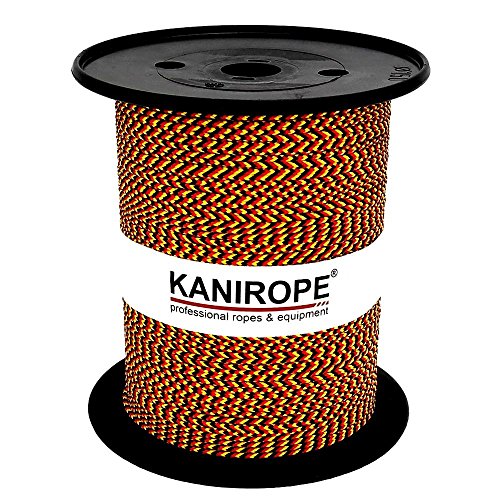 Kanirope® PP Seil Polypropylenseil MULTIBRAID 3mm 100m Special Edition (Design6) Flagge Deutschland Tricolor Schwarz/Rot/Gelb 8x geflochten