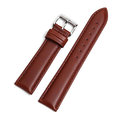 Kalbsleder-Uhrenarmbänder Männer Weiche echtes Leder-Armband, Braun 18mm