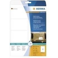 HERMA Special - Extra starke, selbstklebende, matte Versandetiketten aus Polyesterfolie - weiß - 99,1 x 67,7 mm 200 Etikett(en) (25 Bogen x 8) (8331)