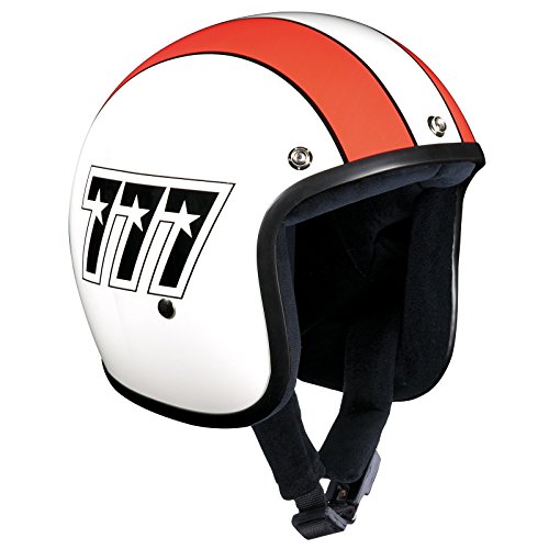 Bandit Helmets Jethelm 777 Jet, Motorradhelm ohne ECE mit Sonnenschild, Sports-Farbe:white red;Größe:XL (61-62cm)