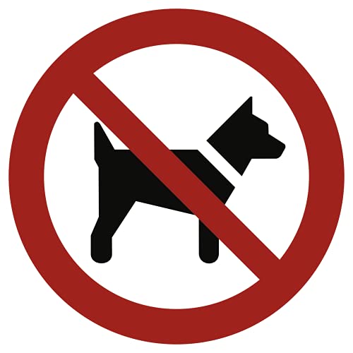 Schild Mitführen von Hunden verboten ISO 7010, Alu, 1,8 mm, Ø 400 mm