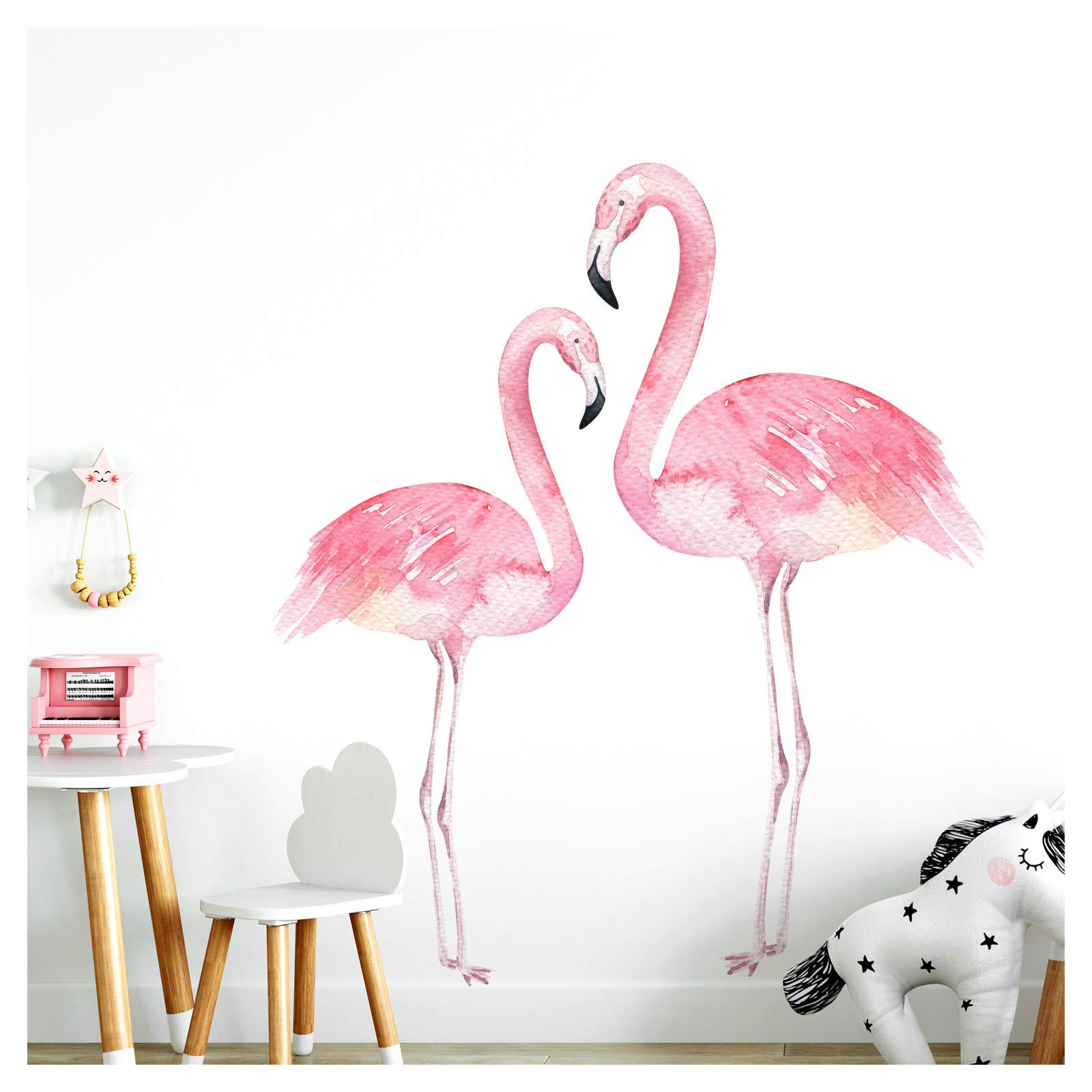 Little Deco Wandtattoo Flamingos I XL - 89 x 100 cm (BxH) I Kinderzimmer Babyzimmer Kinder Aufkleber Sticker Wandaufkleber Wandsticker Klebeposter Stickers DL154