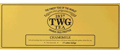 TWG Singapore - The Finest Teas of the World - Chamomile - 15 Handnaht Teebeutel aus reiner Baumwolle