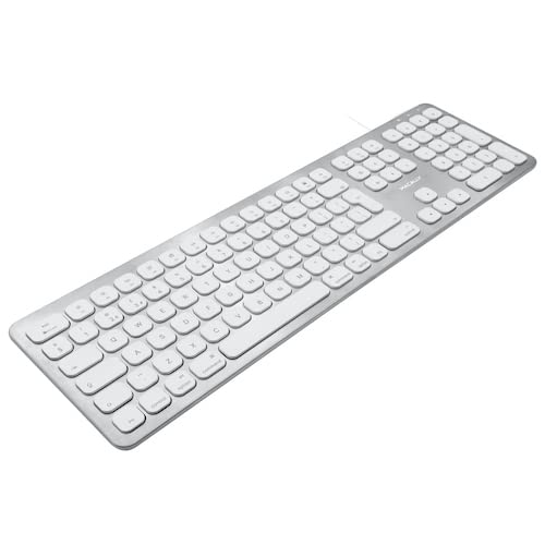 Macally WKEYHUBMB-UK, erweiterte Mac-Tastatur mit Ziffernblock, 2 USB Ports und englischem QWERTY Layout, USB-A, Alu-Design