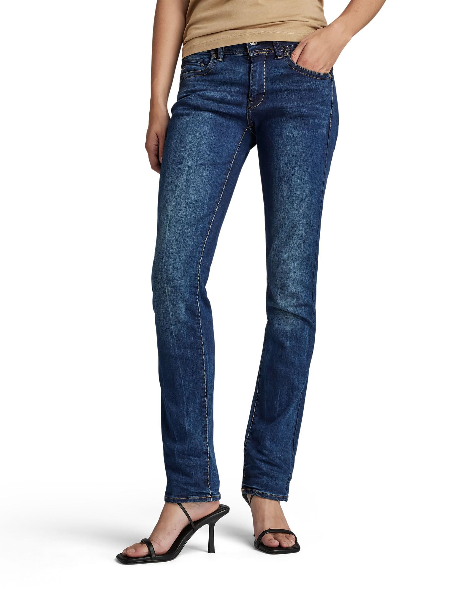 G-STAR RAW Damen Midge Saddle Straight Jeans, Blau (dk aged D02153-6553-89), 26W / 32L