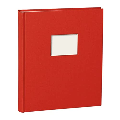 Semikolon (360187) Fotoalbum Medium Finestra Red (Rot), 80 S. cremew.Fotokarton, Pergaminpapier, Fenster für Titelbild