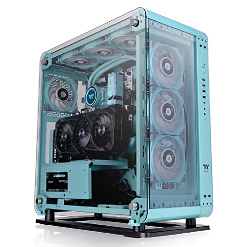 Thermaltake Core P6 TG Turquoise | Mid-Tower-ATX-PC-Gehäuse | 3 x gehärtetes 4mm Glasseitenteil | Wall Mount | türkis