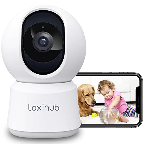 Laxihub 360°CAbdeckung Pan Tilt Home Security Camera, 1080p Full HD Indoor Camera w / Nachtsicht & Zwei-Wege-Audio, Smart Baby Monitor Pet Camera mit Telefon APP, Motion Sound Detection