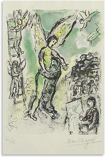 ZENCIX Berühmte Marc Chagall Poster Kunstwerk Ausstellung Wandkunst Marc Chagall Drucke Marc Chagall Leinwandgemälde für Wohnkultur Bilder 40x60cm Kein Rahmen