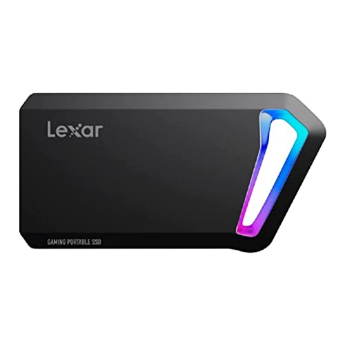 Lexar SL660 Blaze Gaming Portable SSD 1TB, Externe SSD USB 3.2 Gen 2x2, Solid State Drive mit RGB LEDs, Bis zu 2000 MB/s Lesen, 1900 MB/s Schreiben, USB Type-C Port (LSL660X001T-RNNNG)