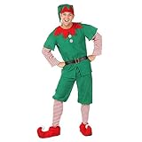 thematys Elfen-Kostüm Weihnachtskostüm - Wichtel Weihnachtself Kostüm - perfekt für Weihnachten, Karneval & Cosplay (110cm bis 120cm, Männlich)