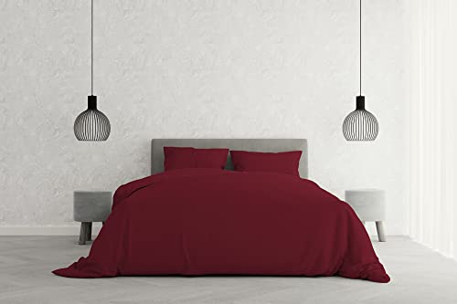 Italian Bed Linen Elegant Bettbezug, Bordeaux, Doppelte, 100% Mikrofaser