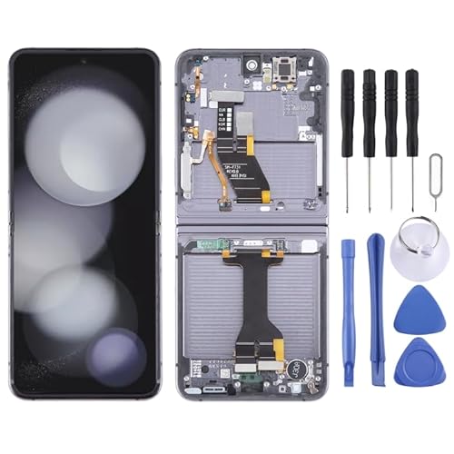 Handy Ersatzteile Für for Galaxy Z Flip5 SM-F731 er LCD-Bildschirm Digitalisierer Vollmontage mit Rahmen (schwarz)