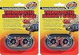 Zoo Med (2 Pack) Economy Dual Analog Terrarium Thermometer and Humidity Gauge