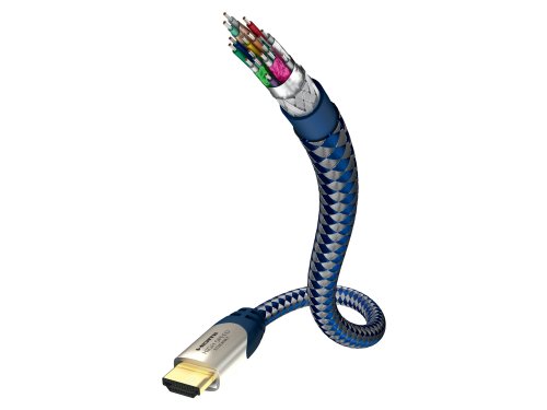 Inakustik HDMI Anschlusskabel [1x HDMI-Stecker - 1x HDMI-Stecker] 10 m Silber-Blau