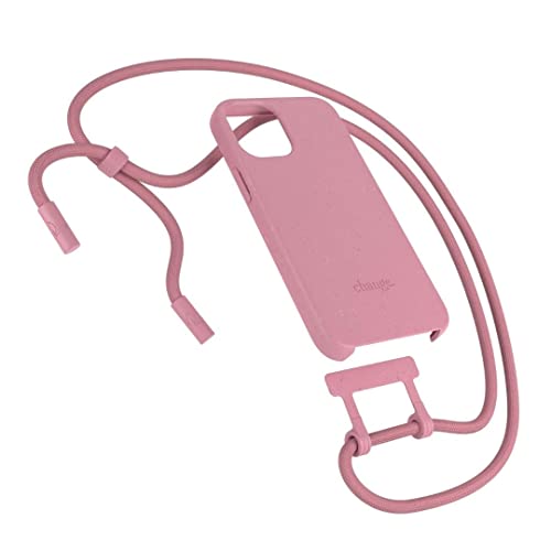Woodcessories - Handyhülle mit Band abnehmbar kompatibel mit iPhone 12 Pro Max - antibakteriell, nachhaltig - Change Case (Coral Pink)