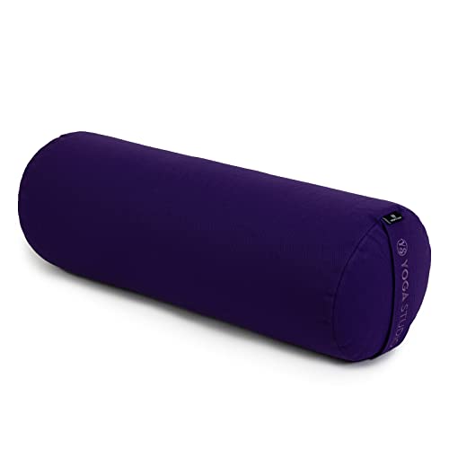 Yoga Studio YS/EU/Bolster/Purple Kissen aus Buchweizen, organisch, 240 x 620 mm, Kolster für entspannendes Yoga und stabile Unterstützung. Übungsstütze, Violett, Regular