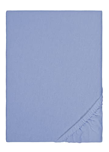 biberna 0002744 Spannbetttuch Feinbiber (Matratzenhöhe max. 22 cm) 1x 140x200 cm > 160x200 cm blau