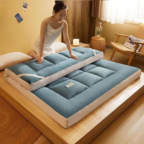 QIANMEI Japanische Futon-Matratze – Vollverdickte Tatami-Bodenmatte, Schlafunterlage – Atmungsaktives Bodenliege-Gästebett for Camping-Couch (Color : E, Size : 90X200cm)