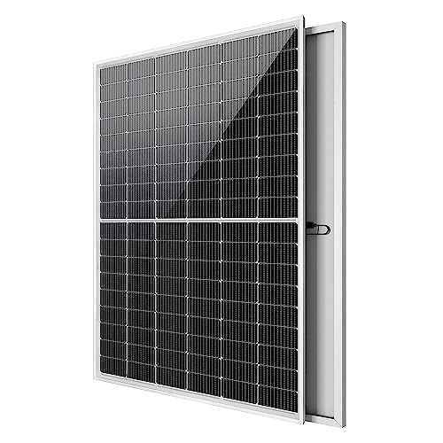 LEICKE 400W Solarpanel Solarmodul 31.6V mit 108 Hocheffiziente Monokristalline Zellen, IP68 Wasserdichtigkeit und Ausgezeichnete PID-Resistenz, Monokristalline Solarmodul für Haus, Garten, Boot-Weißer