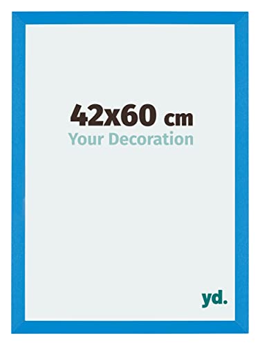 yd. Your Decoration - Bilderrahmen 42x60 cm - Bilderrahmen aus MDF mit Acrylglas - Antireflex - Ausgezeichneter Qualität - Hellblau - Mura
