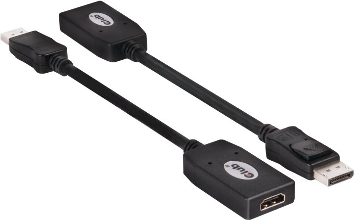 Club3D CAC-1001 DisplayPort auf HDMI Passiver Adapter DisplayPort Stecker auf HDMI Buchse 0.24m schwarz