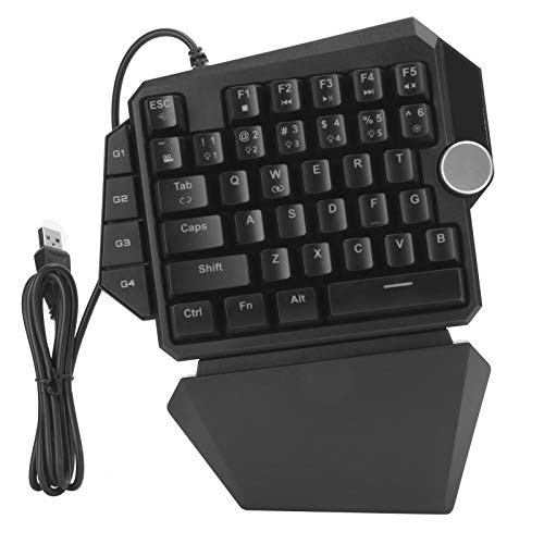 Mechanische Spieletastatur, einhändige RGB-Hintergrundbeleuchtung 44 Tasten, für PC, Mobiltelefone und Tablets