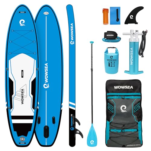 WOWSEA SUP Board Set - AN26 Stand Up Paddle Board, 6 Zoll Dick, 335 * 81 * 15 cm Groß, Blau, 2 Jahre Garantie
