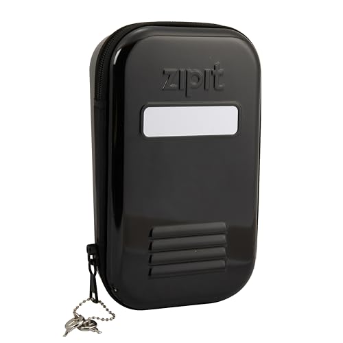 ZIPIT Lock Federmäppchen für Kinder | abschließbare Box für Schule und Büro | Schwarze Federbox | große Kapazität Federmäppchen (schwarz)