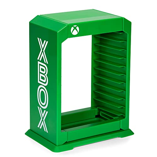 Numskull Official Xbox Premium Storage Tower, Game Stand for Xbox Series X S and Xbox One - Holder Stores 10 Games or Blu-Ray Cases (Xbox Series X)