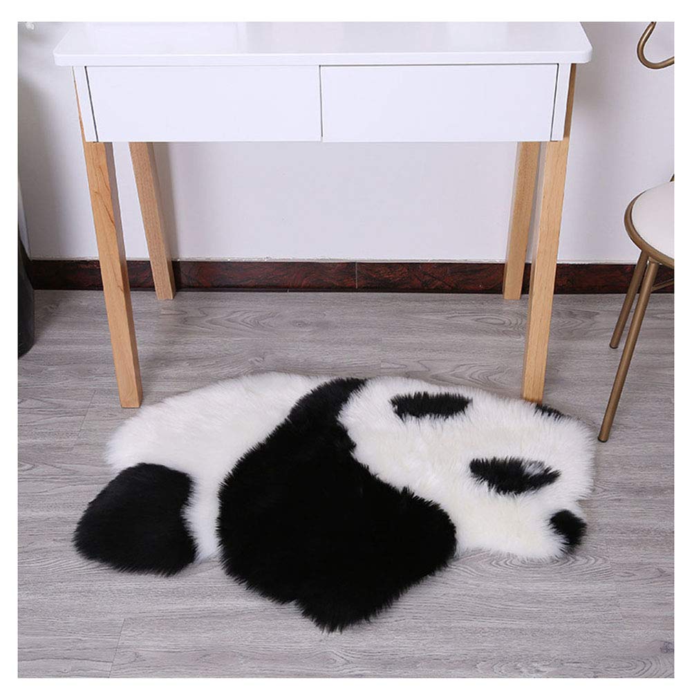 DAIHAN Lammfell Nachahmung Teppich Tier geformt,künstlicher Wolle Teppich flauschig für Kinder Spielzimmer Wohnzimmer Schlafzimmer Heimdekoration Panda 60 * 90cm