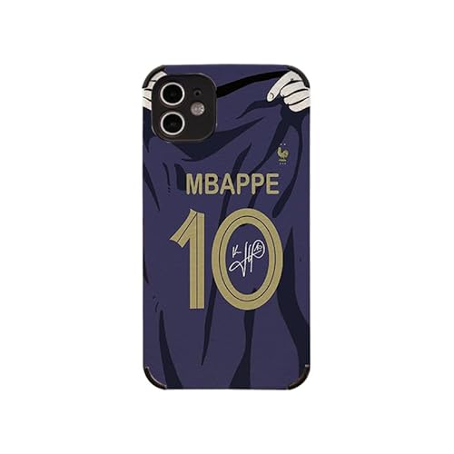 Coole Mbappe Fußball-Handyhülle für iPhone 12 Mini, kreative Jersey-Stoßdämpfung, weicher Hautrahmen, schwarze Handyhülle für Teenager, Mädchen und Jungen, Damen und Herren (b, 12mini)
