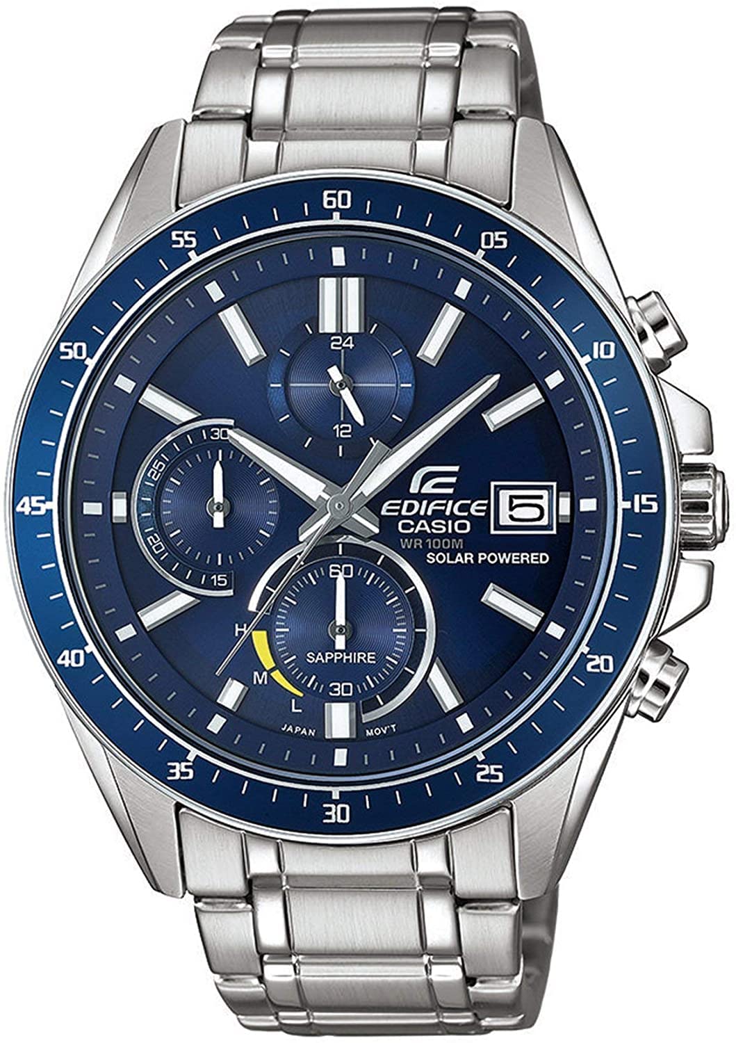 CASIO Herren Chronograph Solar Uhr mit Edelstahl Armband EFS-S510D-2AVUEF