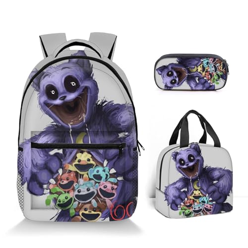 Smiling Critters Anime Backpack, Smiling Critters Series, Smiling Critters Lightweight Backpack, Meal Bag, Pencil Case, Backpack for Boys and Girls, Gifts for Men and Women