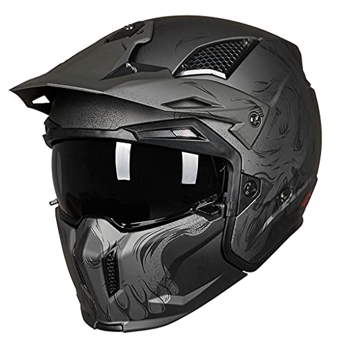 Unisex Offroad-Helm, Motocross-Helm, BMX, MX, ATV, Dirtbike, Downhill, Mountainbike-Helm, Renn-Stil, Outdoor, Vollgesichtsschutz, ECE-geprüft (54 ~ 64 cm)
