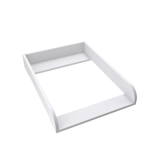 REGALIK Wickelaufsatz für Kullen IKEA 72cm x 50cm - Abnehmbar Wickeltischaufsatz für Kommode in Weiß - Abgeschlossen mit ABS Material 2mm mit Abgerundeten Frontplatten