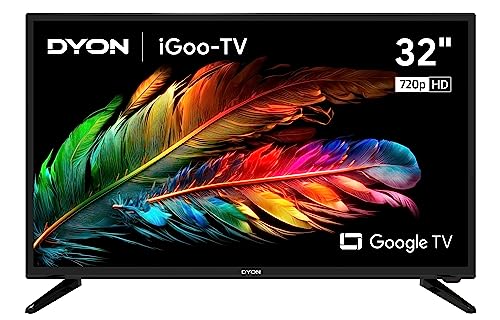 DYON iGoo-TV 32H 80cm (32 Zoll) Google TV (HD, HD Triple Tuner, Prime Video, Netflix, Google Play Store für DAZN, Disney+ UVM., Google Assistant, Sprachfernbedienung) [Mod. 2023]