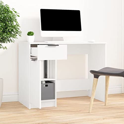 CKioict Schreibtisch Weiß 100x50x75 cm Holzwerkstoff kinderschreibtisch computertisch Bürotisch Geeignet für Büros, Wohnungen, leerstehende Räume