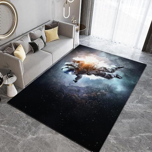 HUANYIN Universum Raum Astronaut Spieler Bereich Teppich Wohnzimmer Kinderzimmer Home Dekoration Bodenmatte Anti-Rutsch-Teppich Geschenk