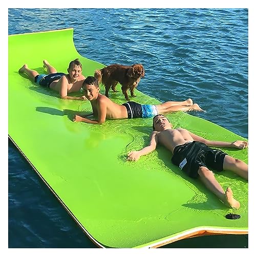 Schwimmende Wassermatte, schwimmende Wassermatte, hochwertige schwimmende Matte für See, Bootfahren, Schwimmen – lustige schwimmende Wassermatte für Entspannung und Erholung (Farbe: Grün, Größe: 3,5 m