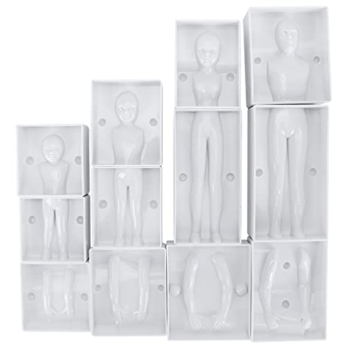AUNMAS 4PCS Humanoid Family Mould Set, 3D DIY Kunststoff Fondant Körper Modellform, Human Shaped Bake Cake Figur Formen Dekorationswerkzeuge