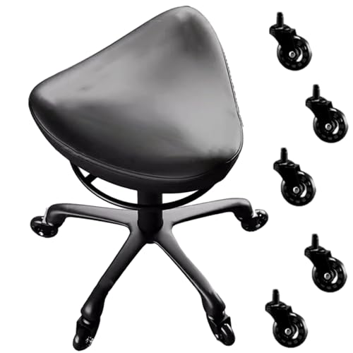 Sattelstuhl Ergonomischer Sattelhygienist Stuhl mit 5 Rädern, Bequemer Lift Rolling Stuhlstuhl, Professioneller Schwenksalon -Tattoo -Sitz für Bar Studio