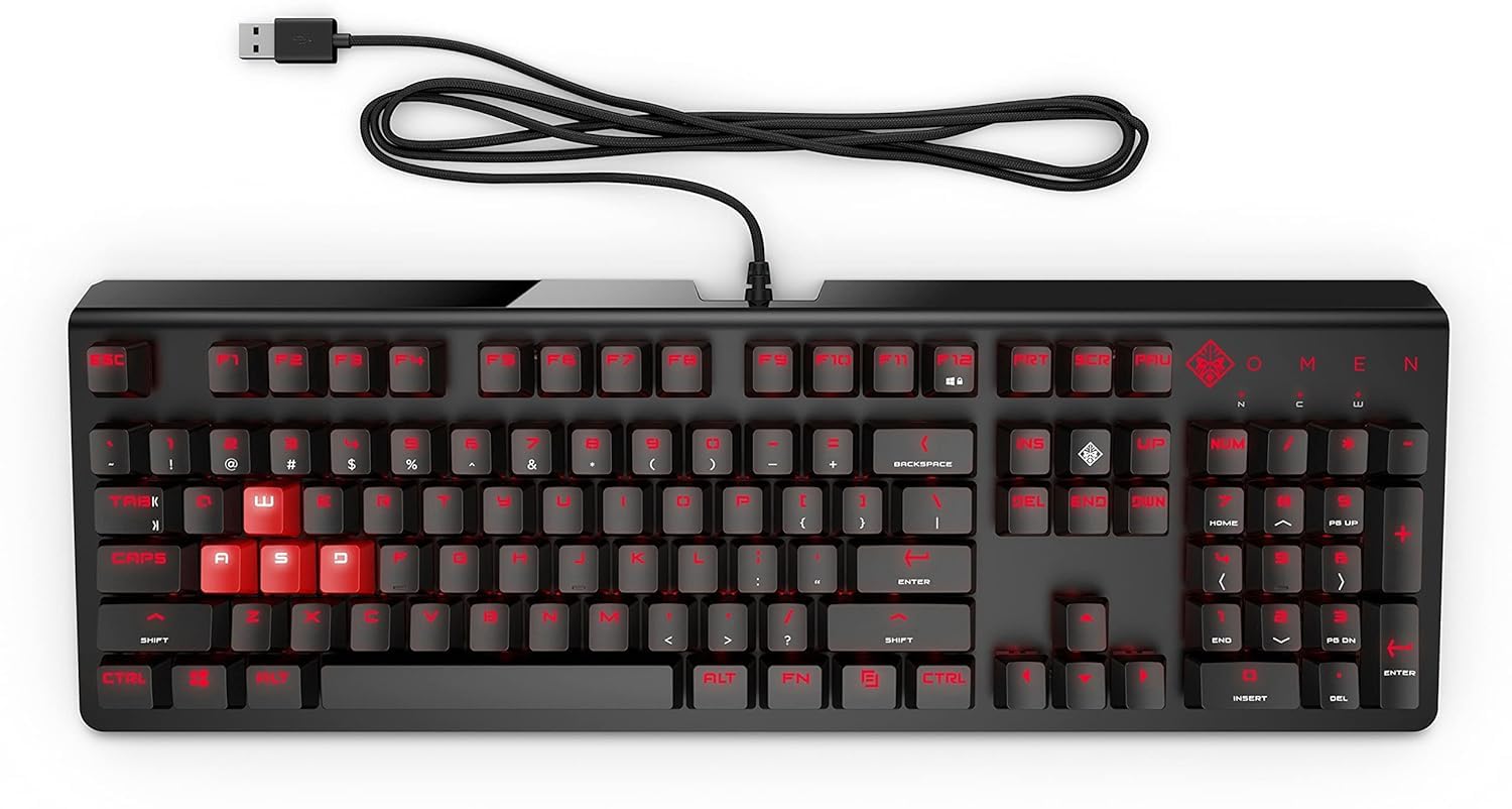 OMEN 1100 Gaming Tastatur (AZERTY , kabelgebunden, LED-Beleuchtung) schwarz