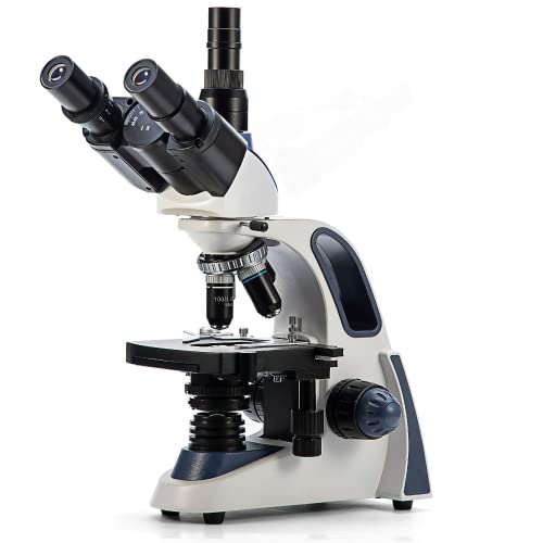 SWIFT SW380T Trinokulares Durchlicht Mikroskop 40X-2500X, Siedentopf Kopf, Labor Compound Mikroskop mit WF 10X/25X Okulare für Studenten Erwachsene, Ultrapräzise Fokussierung, Kamera-kompatibel