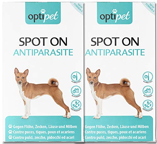 OptiPet Spot On 12x1ml Pipetten für Hunde, Hochwirksam bis zu 48 Wochen gegen Milben, Flöhen, Zecken, Läusen