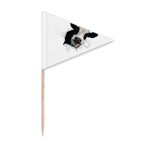 Dairy Cows Impacted Broken Animal Paper Toothpick Triangle Cupcake Toppers Flag