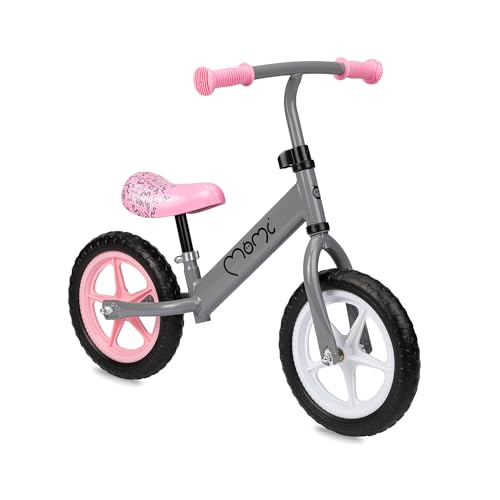 Momi Fleet Kinderlaufrad für Mädchen und Jungen ab 3 Jahren (max. Körpergewicht 25 kg), Laufrad mit leichtem Metallrahmen 2,35 kg, Sattelhöhe verstellbar, pannensichere Eva-Räder 12‘‘.